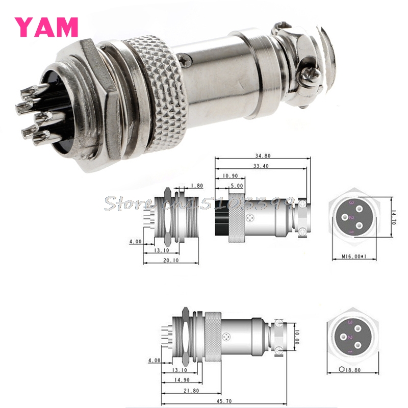 5Pcs װ ÷ 5  16mm GX16-5   г ݼ Ŀ G205M ְ ǰ/5Pcs Aviation Plug 5-Pin 16mm GX16-5 Male And Female Panel Metal Connector G205M Best Qu